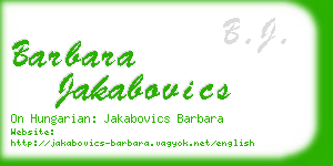 barbara jakabovics business card